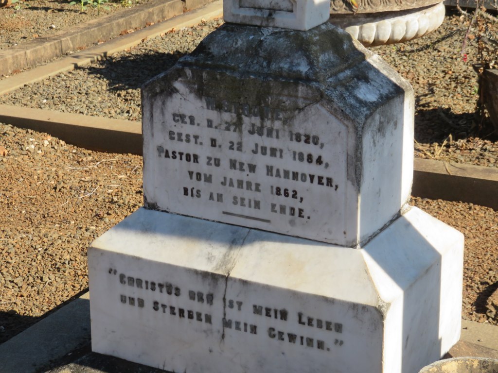 New Hannover cemetery W Struve